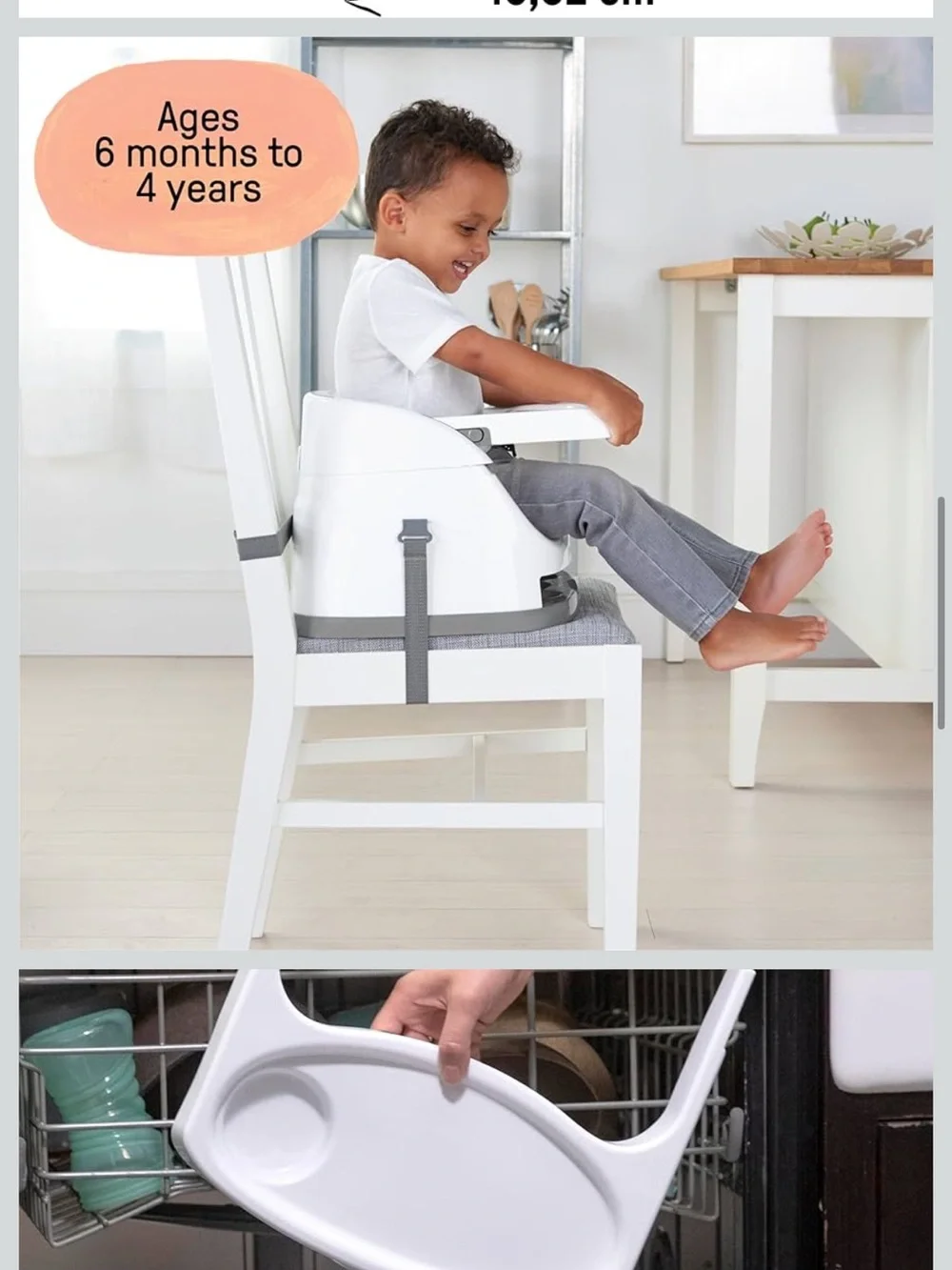 Ingenuity Baby Base 2-in-1 Booster Feeding and Floor Seat with Self-Storing Tray